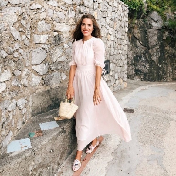 Gal Meets Glam Dresses & Skirts - Gal Meets Glam | Light Pink Swiss Dot Louise Dress